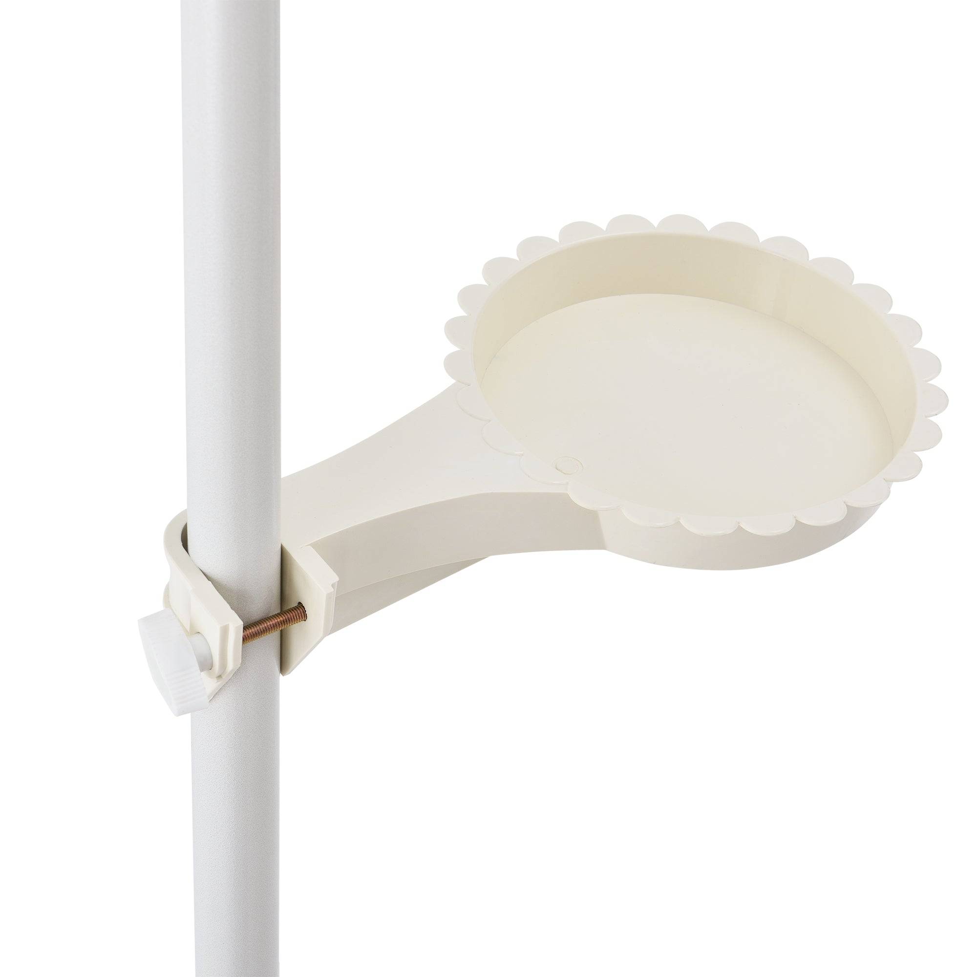 Helloshop26 - Support de fleurs télescopique porte-pot stand de plante métal et plastique réglable en hauteur entre 110 - 305 cm blanc - Imagen 3