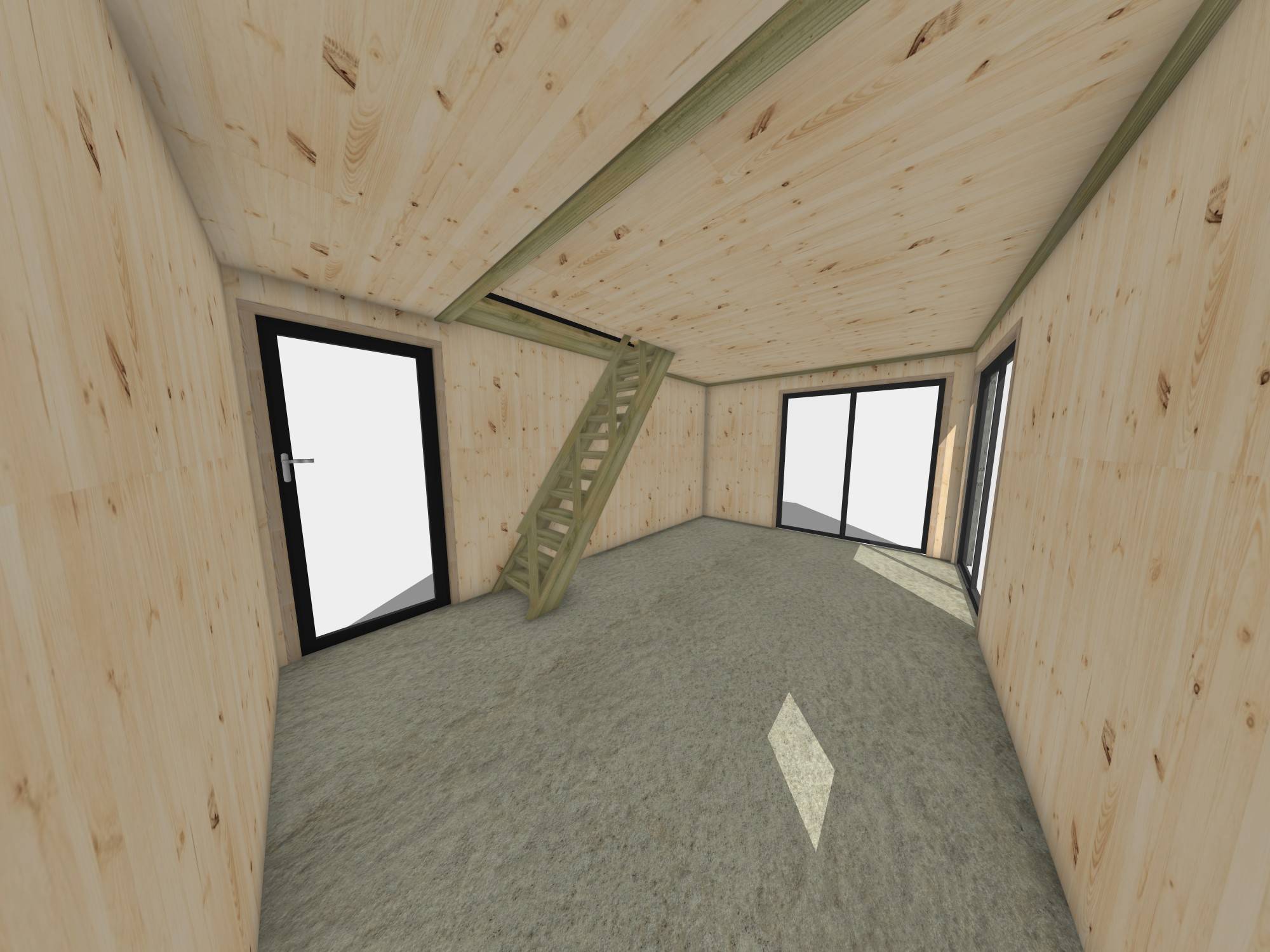 Studio de jardin 4 saisons en bois 5,5 x 3,5 x 2,7 m / isolation RE2020 avec mezzanine et terrasse / menuiseries alu k-line - Image 5
