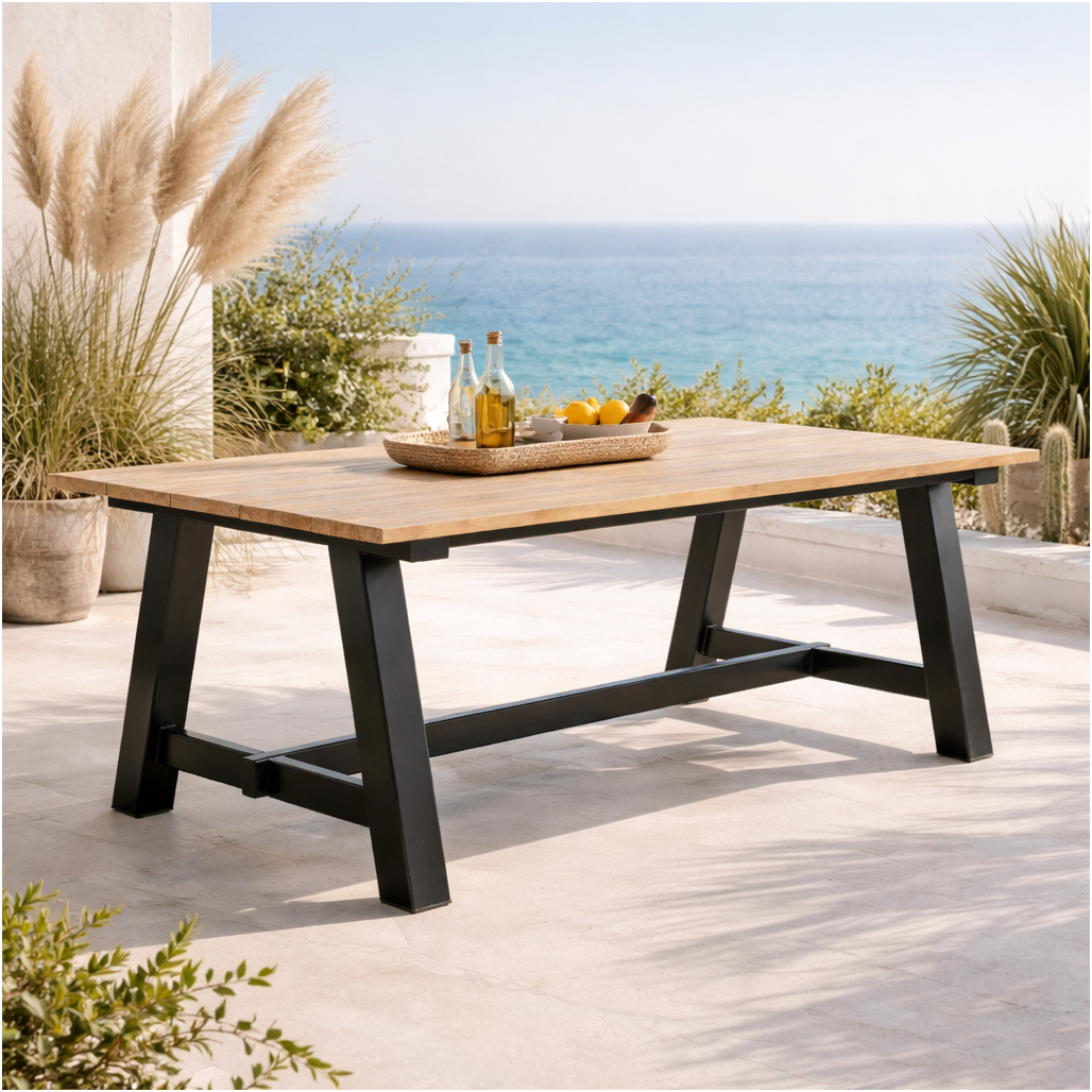 Table de jardin en teck 200 cm Paulo - Image 2