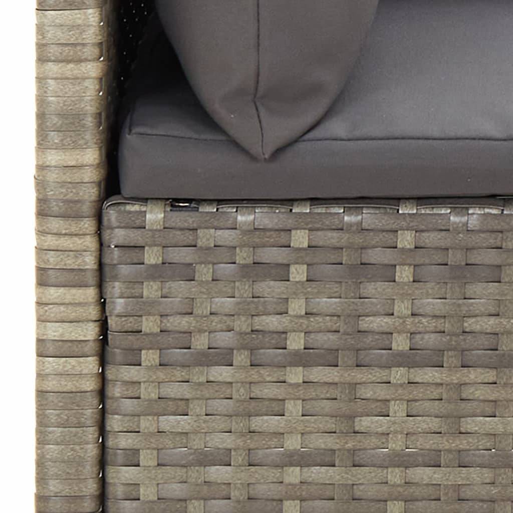 Helloshop26 - Salon de jardin meuble d'extérieur ensemble de mobilier 5 pièces avec coussins gris résine tressée - Imagen 5