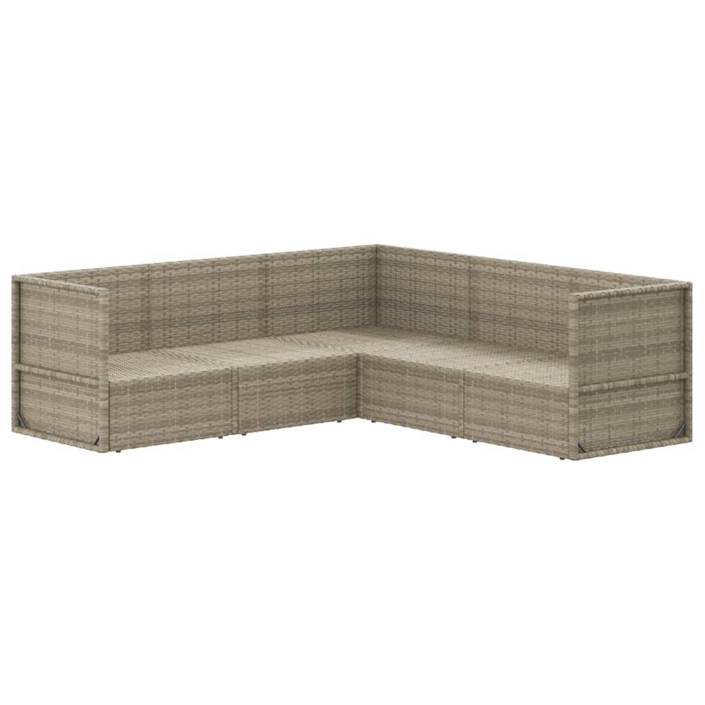 Helloshop26 - Salon de jardin meuble d'extérieur ensemble de mobilier 5 pièces avec coussins gris résine tressée - Imagen 2