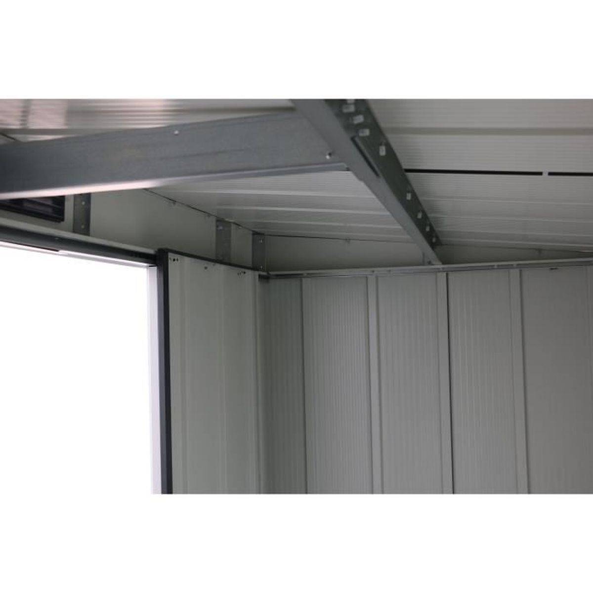 Duramax - Abri de jardin en métal 3,25 m², toit plat, panneaux 0,33 mm, gris anthracite - DURAMAX - Image 5