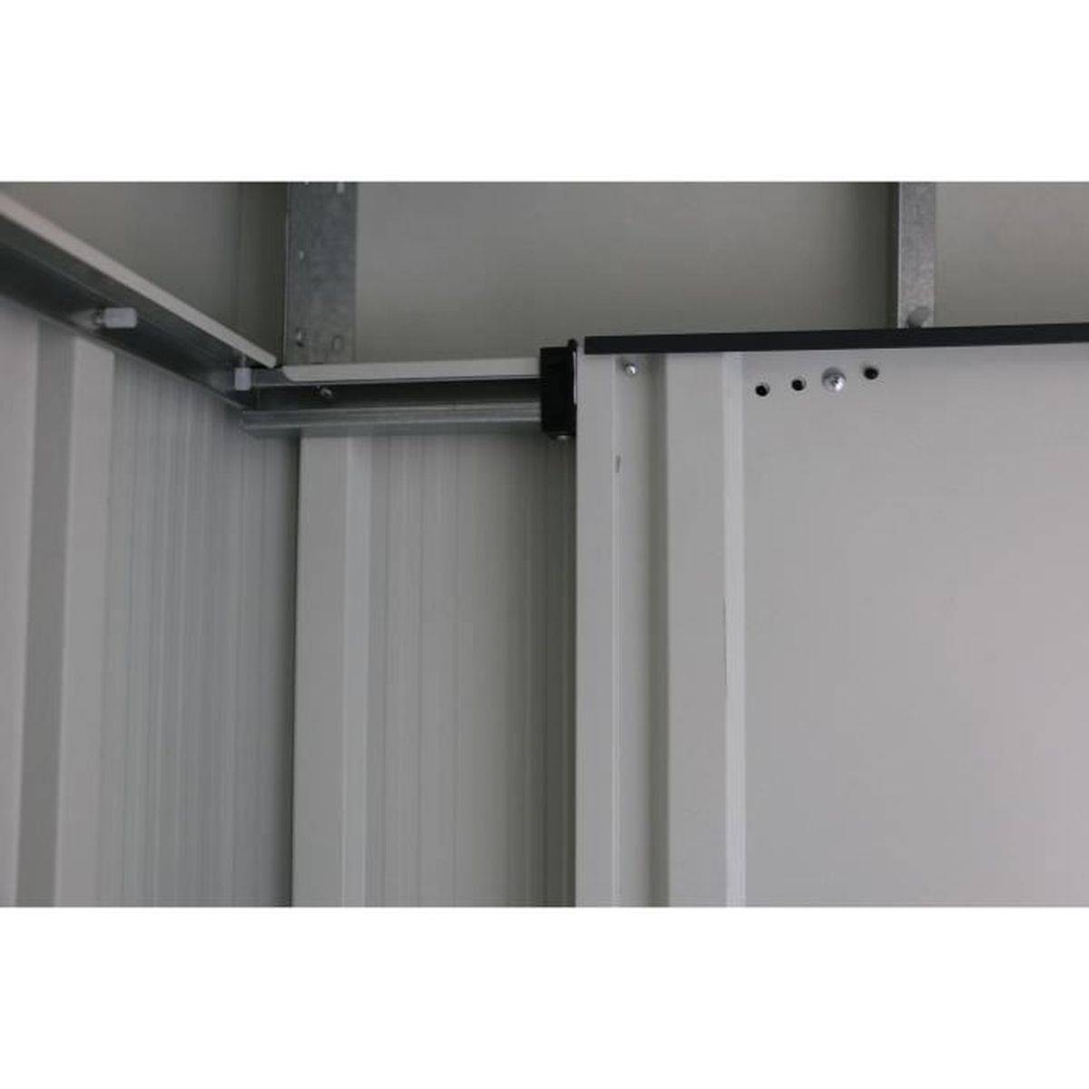 Duramax - Abri de jardin en métal 3,25 m², toit plat, panneaux 0,33 mm, gris anthracite - DURAMAX - Image 4