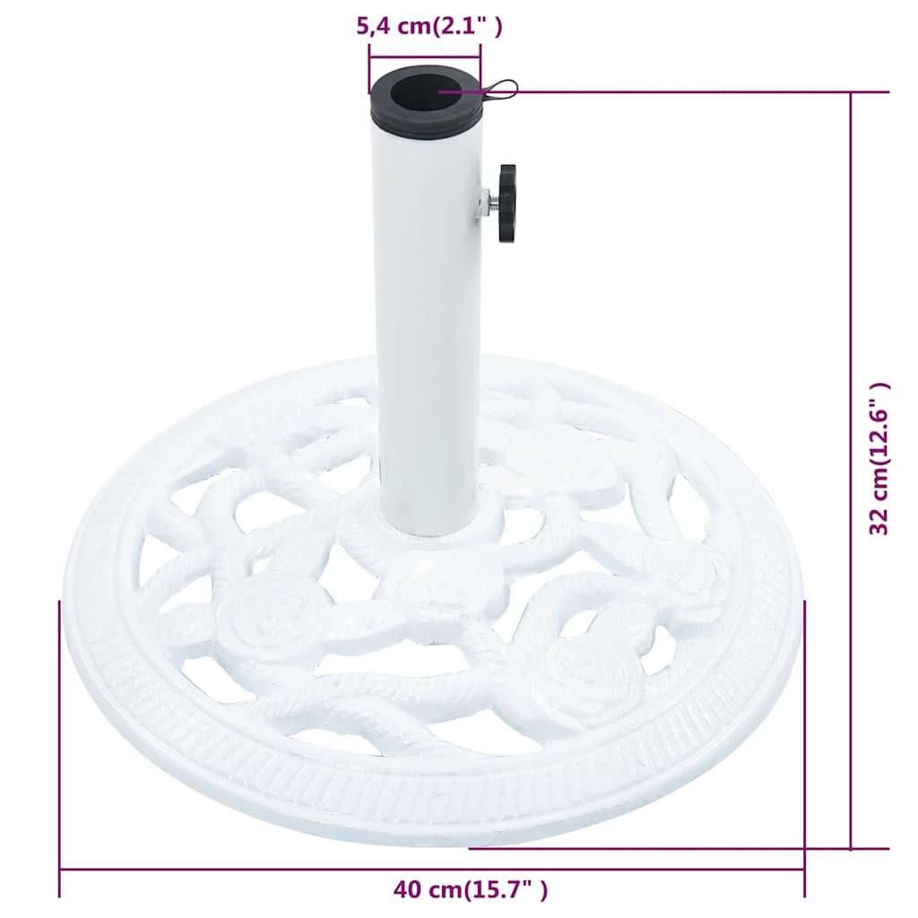 Vidaxl - Socle de parasol Blanc 9 kg 40 cm Fonte vidaXL 47864 - Imagen 3