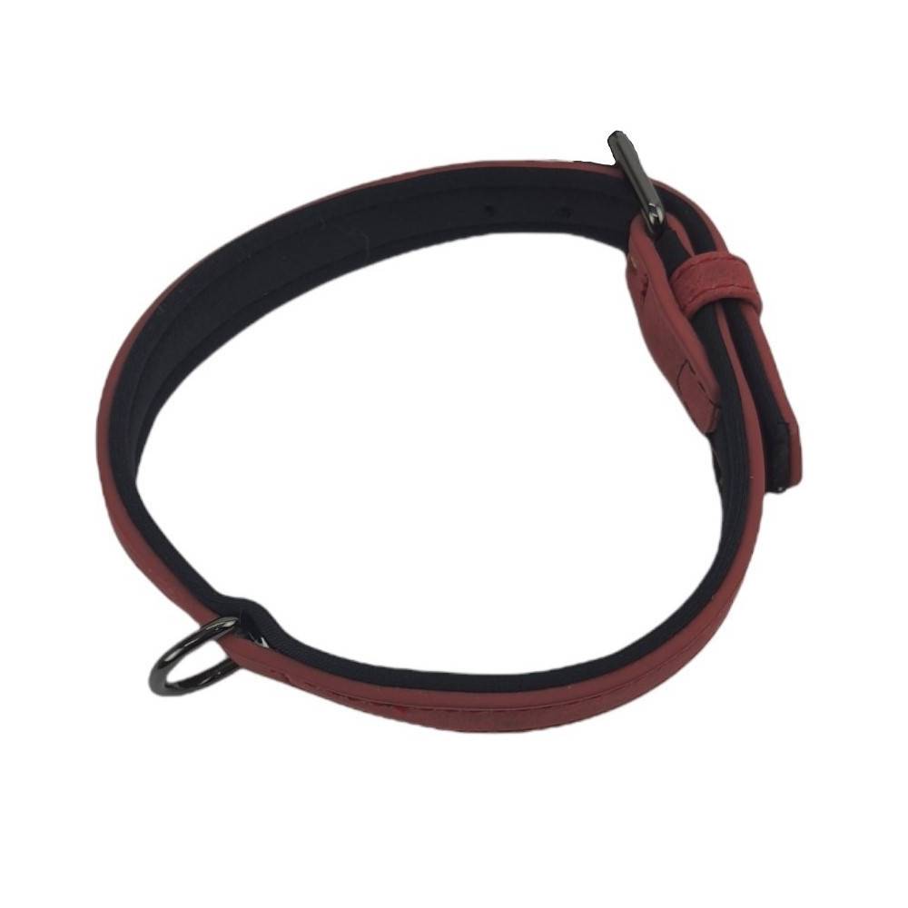Collier taille S, 29-35 cm, en simili cuir et néoprène, couleur rouge, pour chien. - Imagen 2