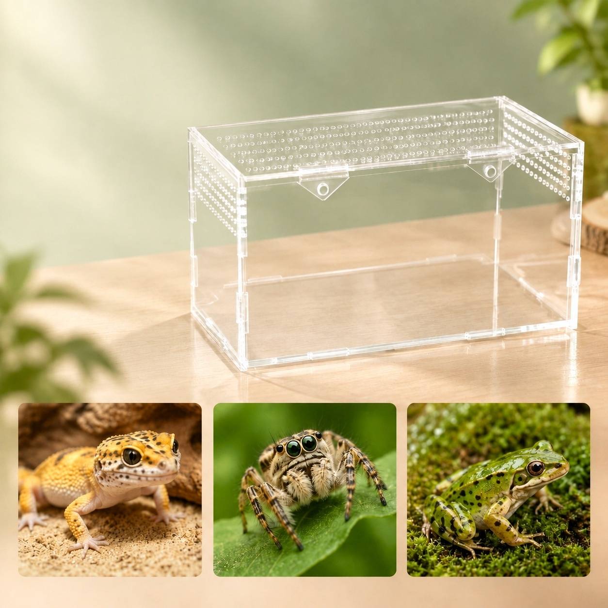 Kit Terrarium Acrylique Reptile 360° Vision Panoramique Facile à Installer Polyvalent - Image 7