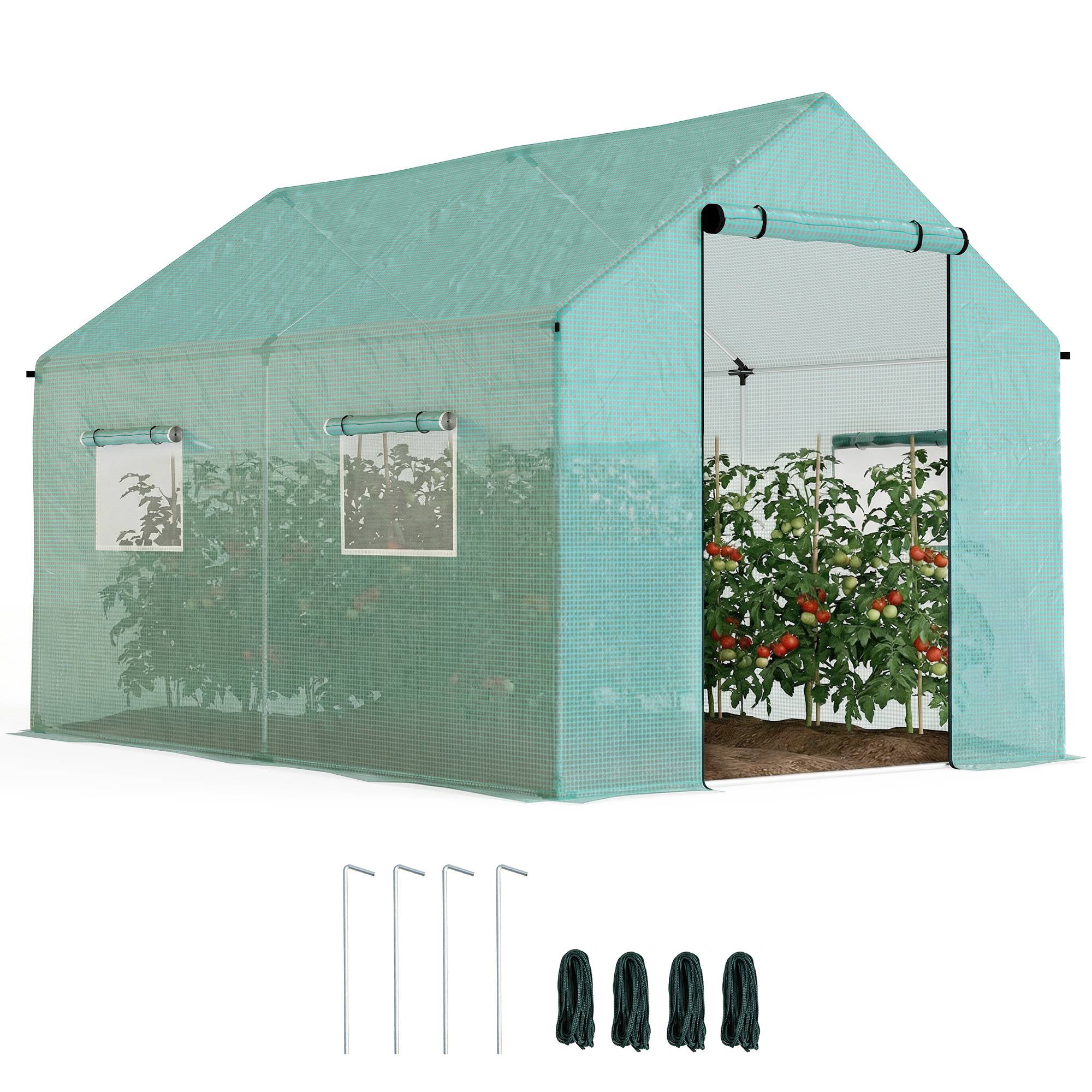 ComfortXL - Serre Tunnel de Jardin 6m² Acier Galvanisé avec 4 Fenêtres pour Potager 2x3x2 m Vert - ComfortXL Outdoor Living - Image 1