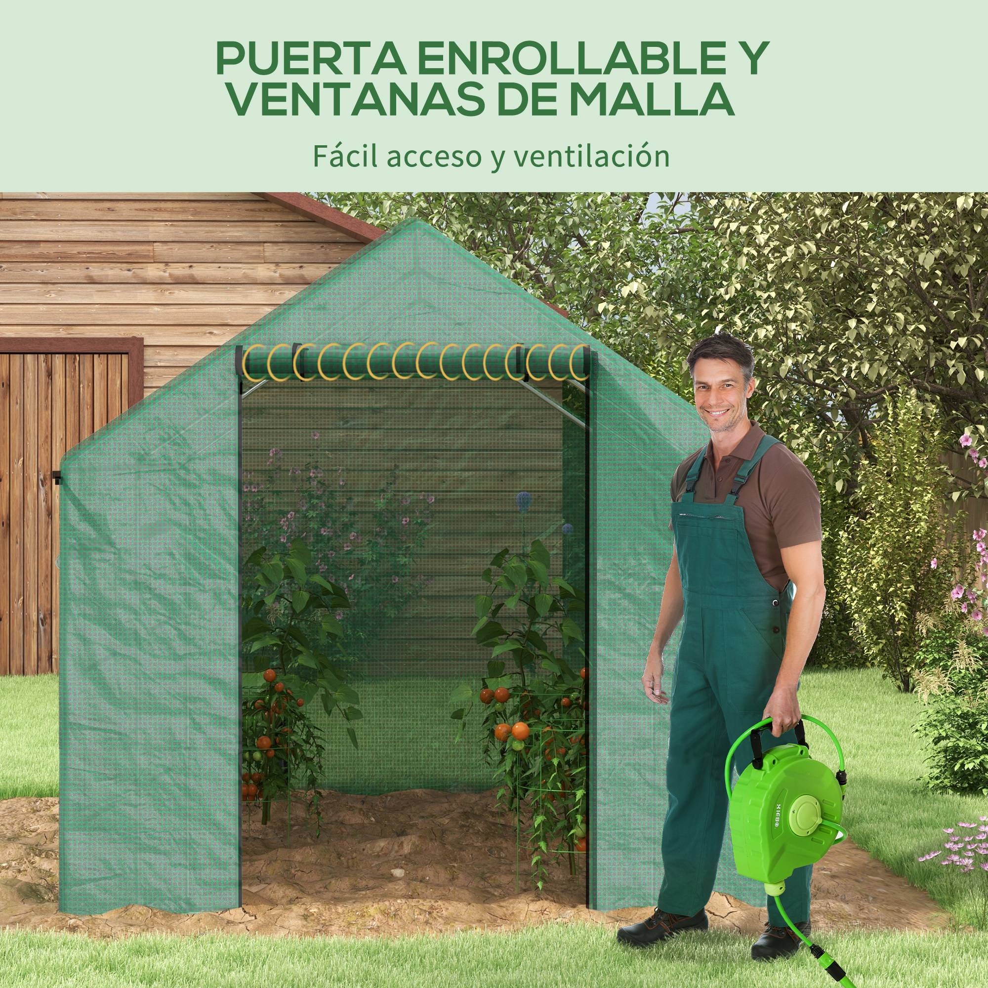 ComfortXL - Serre Tunnel de Jardin 6m² Acier Galvanisé avec 4 Fenêtres pour Potager 2x3x2 m Vert - ComfortXL Outdoor Living - Image 7