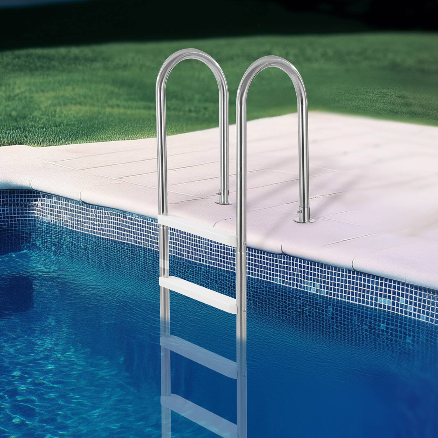 Vevor - VEVOR Échelle piscine inox 4 marches anti-dérap., ch.120kg, piscines 137cm, terrasse/jardin/int/ext. - Image 8