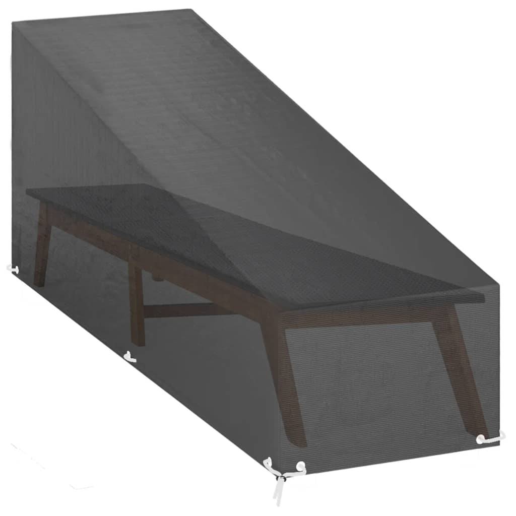 2 pcs Housses pour chaise longue - Housses de protection 12 œillets 205x75x40/70 cm PE - Image 5