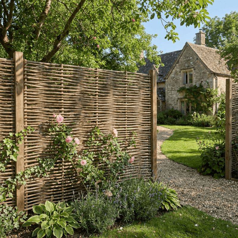 Clôture bois en noisetier - 100% Naturel - Sans Poteaux - Hauteur 150 X Largeur 180 cm - Image 3