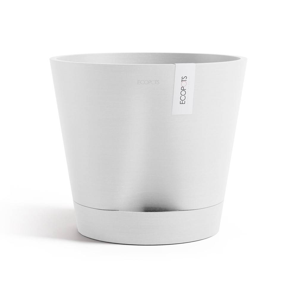 Ecopots - Pot Rond Venice 2 Blanc Pur + réservoir d'eau - Ø 30 x H. 26,3 cm - 4 L ECOPOTS - Imagen 1