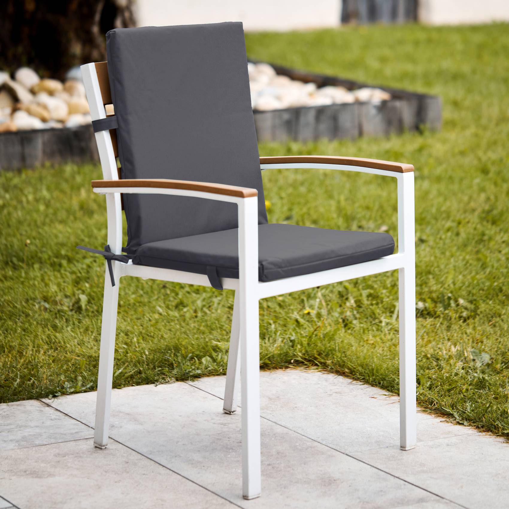 Home Maison - Coussin de fauteuil extérieur assise et dossier MINORQUE - HOME MAISON - Polyester - Gris anthracite - Image 4