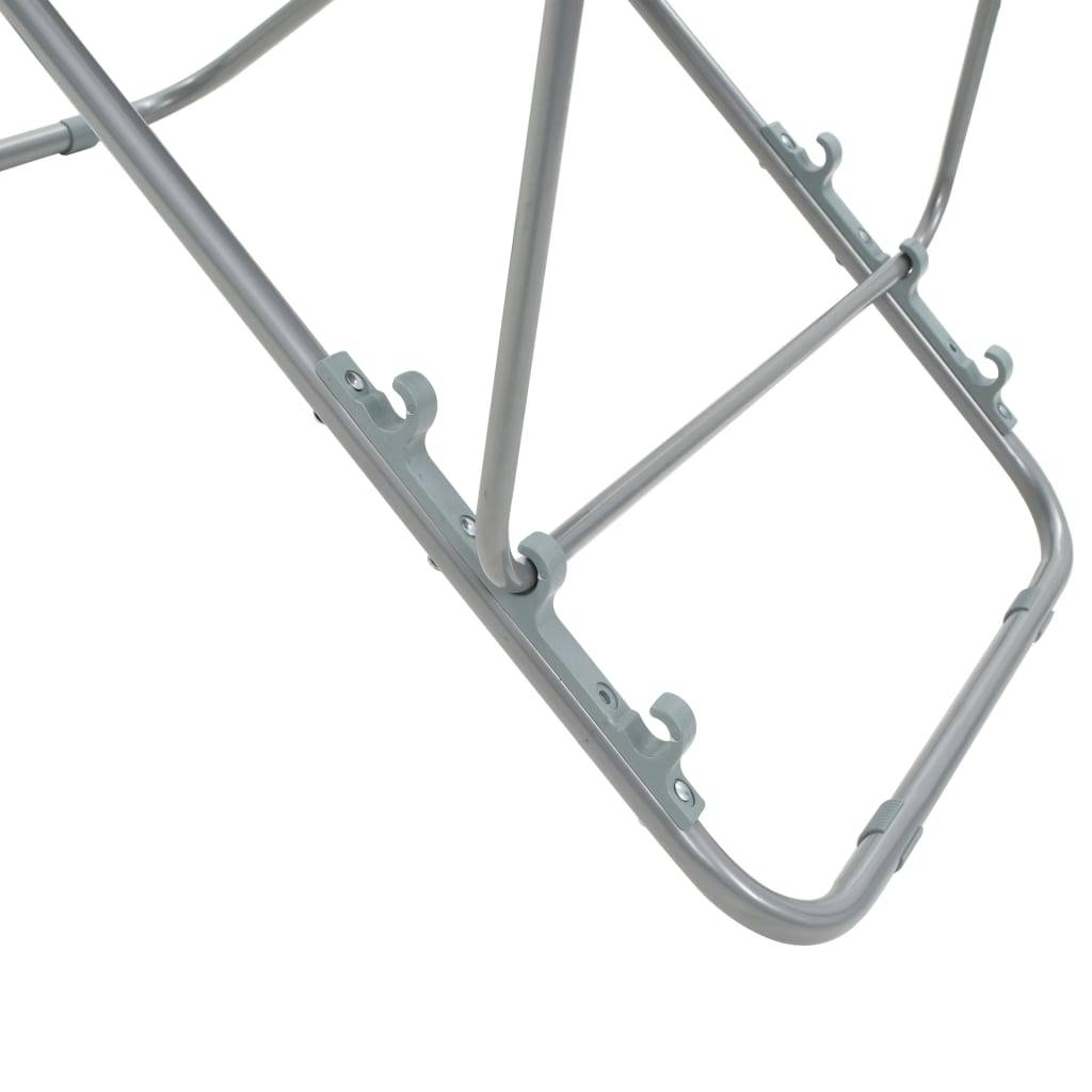 Lot de 2 Chaise de jardin | Chaises de plage pliables Acier et tissu oxford Gris - Image 9