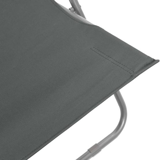 Lot de 2 Chaise de jardin | Chaises de plage pliables Acier et tissu oxford Gris - Image 8