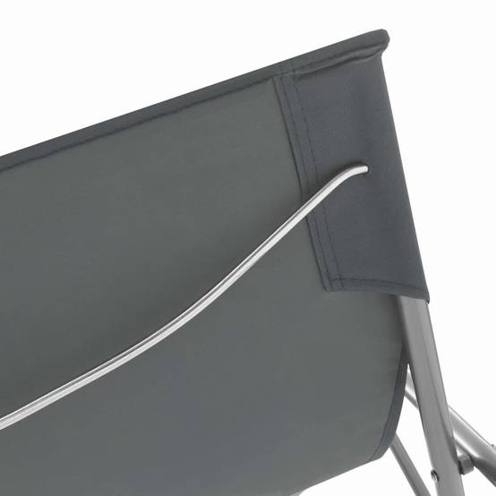 Lot de 2 Chaise de jardin | Chaises de plage pliables Acier et tissu oxford Gris - Image 7