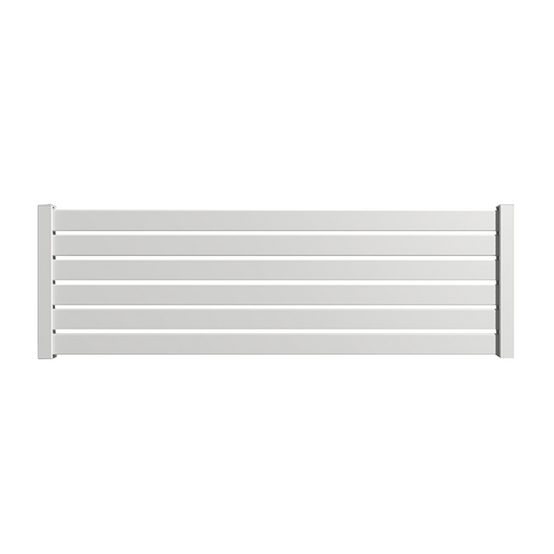 Clôture alu 6 lames modèle ajouré en kit dim. L.2107mm (poteaux compris) X H.675mm Blanc RAL 9010
