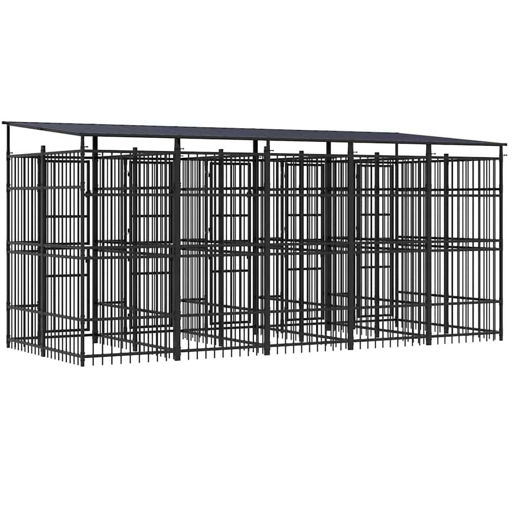 Vidaxl - Chenil d'extérieur avec toit pour chiens Acier 9,22 m² vidaXL 3097950 - Imagen 5