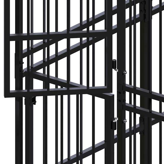 Vidaxl - Chenil d'extérieur avec toit pour chiens Acier 9,22 m² vidaXL 3097950 - Imagen 3