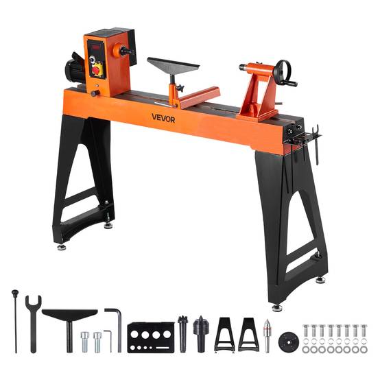 Vevor - VEVOR Tour à bois 45,7x102 cm 1500 W, variateur 150-3200 tr/min, moteur sans balais, pieds réglables, banc en fonte HT150. - Image 1