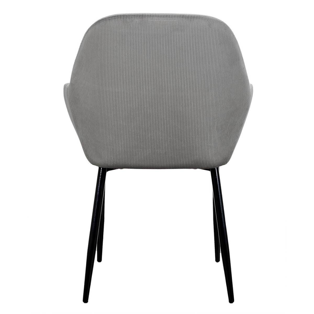 ALTOBUY - Lot de 4 Fauteuils Velours Côtelé Gris - ALESSIA - Image 6