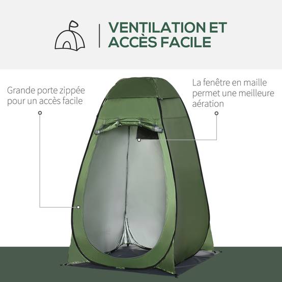 Tente de douche polyester vert 126 x 124 x 198 cm - PANGIVO - Image 6