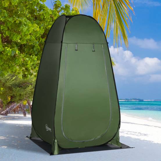 Tente de douche polyester vert 126 x 124 x 198 cm - PANGIVO - Image 3