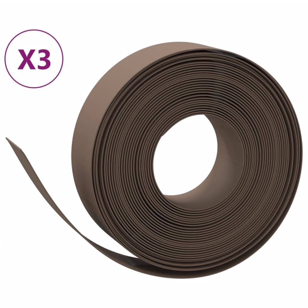 Bordure de pelouse polyéthylène séparation parterres 10mx15cm brun - ComfortXL Outdoor Living - Image 2