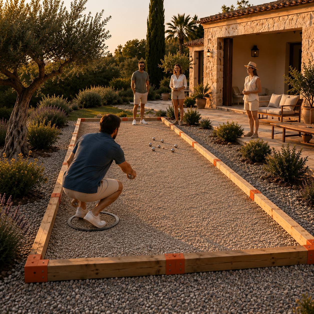 Terrain de pétanque en kit bois FSC - 12 x 4 m - Image 1