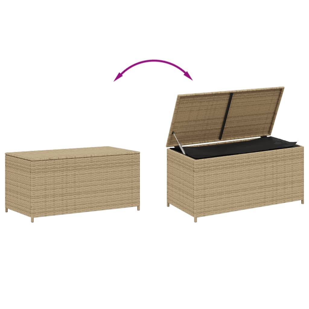 Boîte de Rangement Jardin Résine Tressée Étanche pour Balcon Terrasse Beige 190L – ComfortXL Outdoor Living - Image 7