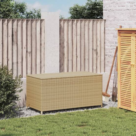 Boîte de Rangement Jardin Résine Tressée Étanche pour Balcon Terrasse Beige 190L – ComfortXL Outdoor Living - Image 3