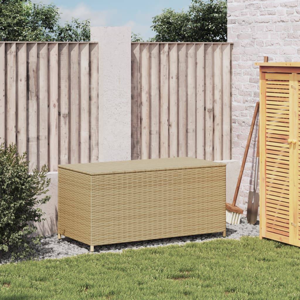 Boîte de Rangement Jardin Résine Tressée Étanche pour Balcon Terrasse Beige 190L – ComfortXL Outdoor Living - Image 3