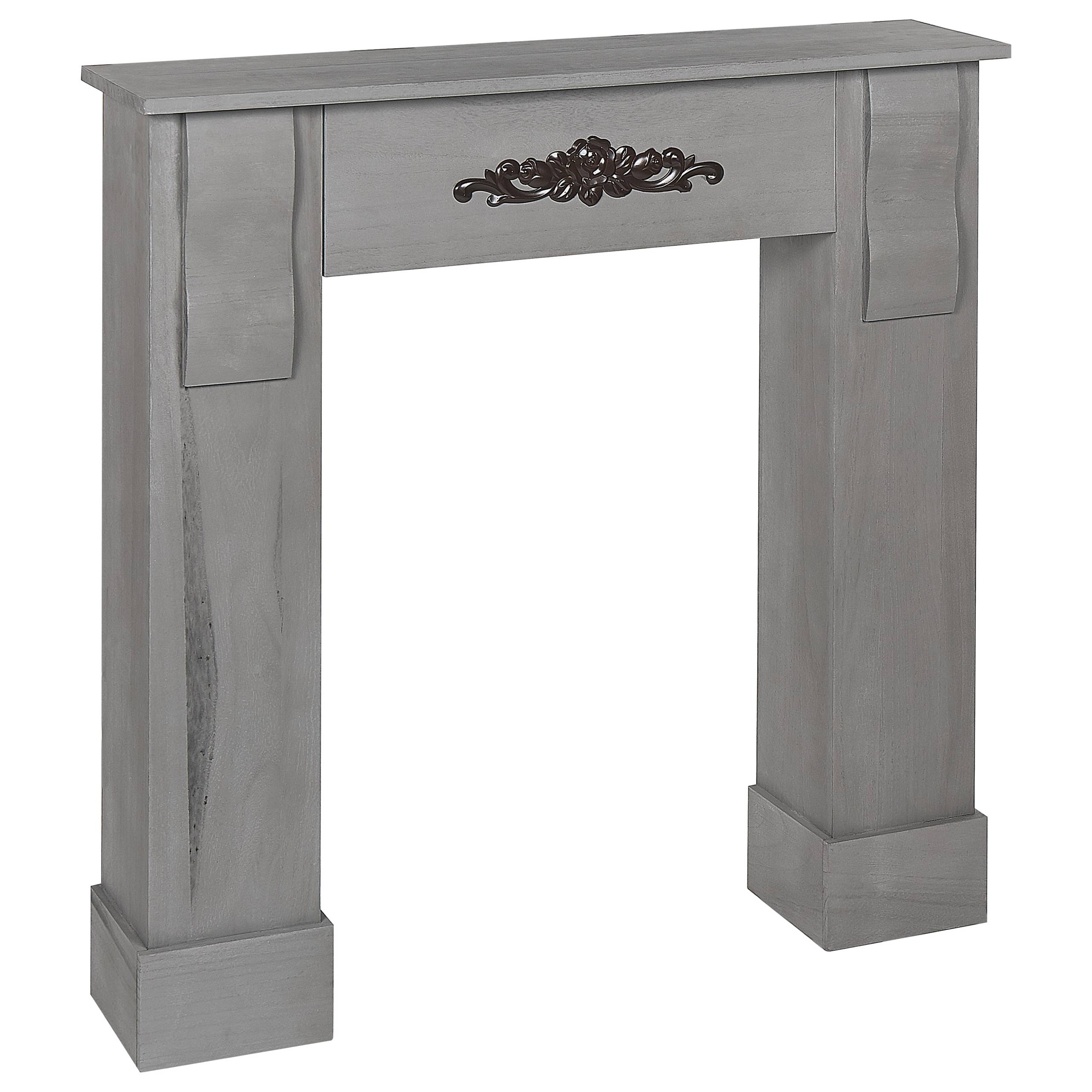 Beliani - Revêtement de Cheminée Bois Gris 97 x 99 cm Encadrement Cheminée avec Ornements Salon Traditionnel Classique Intemporel - Imagen 1
