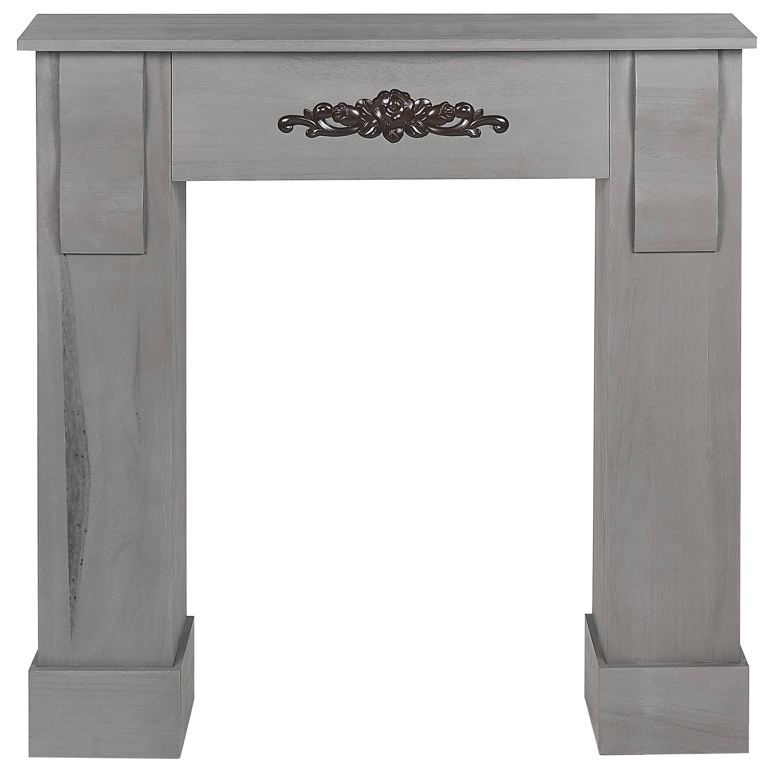 Beliani - Revêtement de Cheminée Bois Gris 97 x 99 cm Encadrement Cheminée avec Ornements Salon Traditionnel Classique Intemporel - Imagen 4