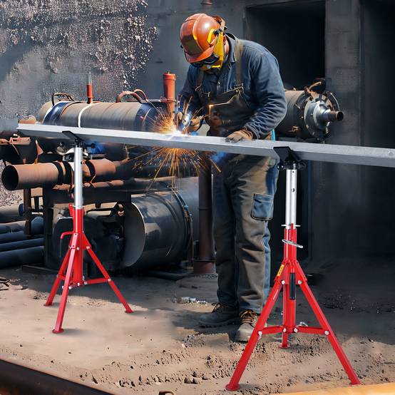 Vevor - VEVOR Support tuyau tête en V, charge 4500 lbs. Hauteur réglable 132cm. Pour filetage et soutien tuyauterie. - Image 8