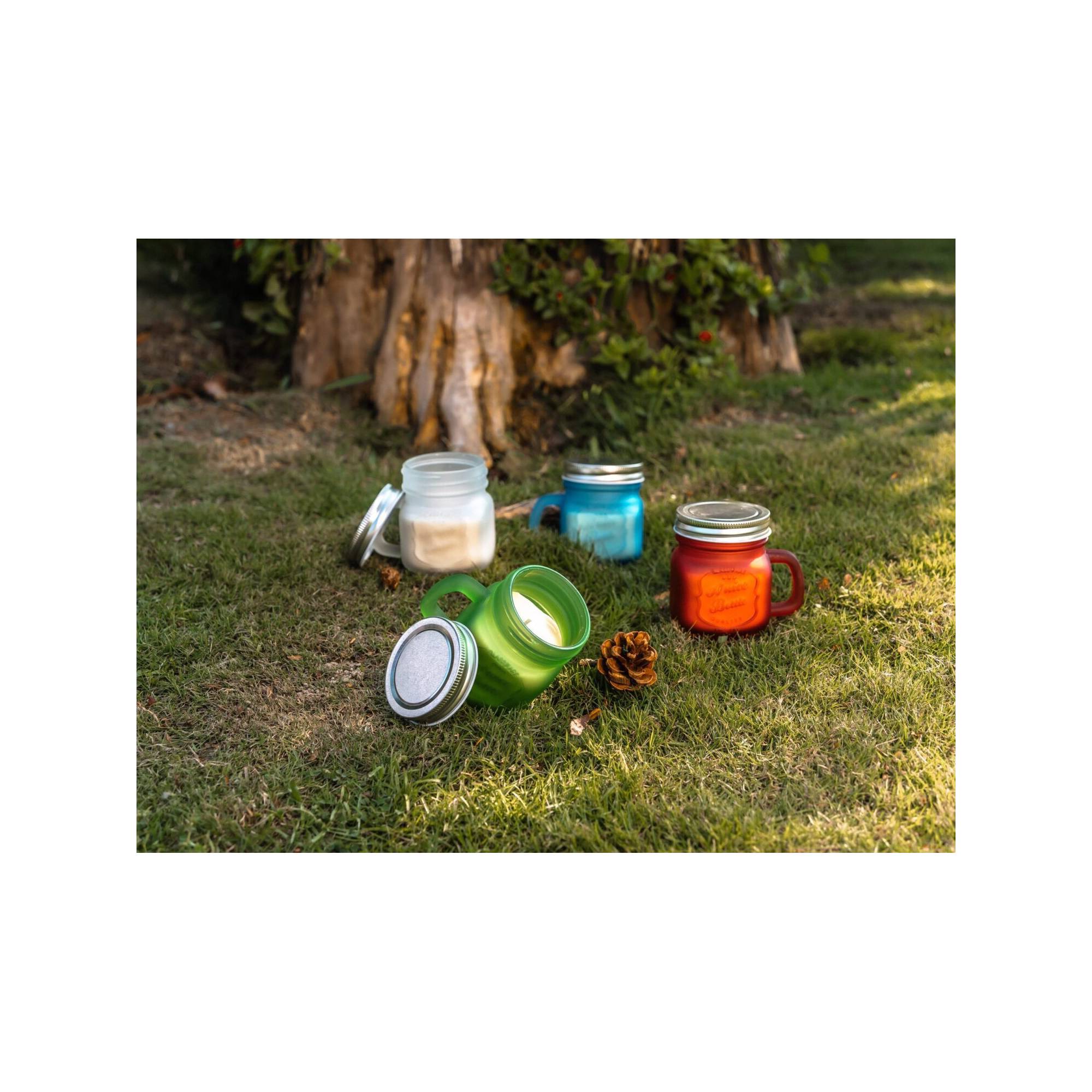 Sans Marque - Lot de 4 bougies citronnelle d'extérieure - Contre les moustiques - A la cire de soja - 10 x 8,8 cm - Imagen 2