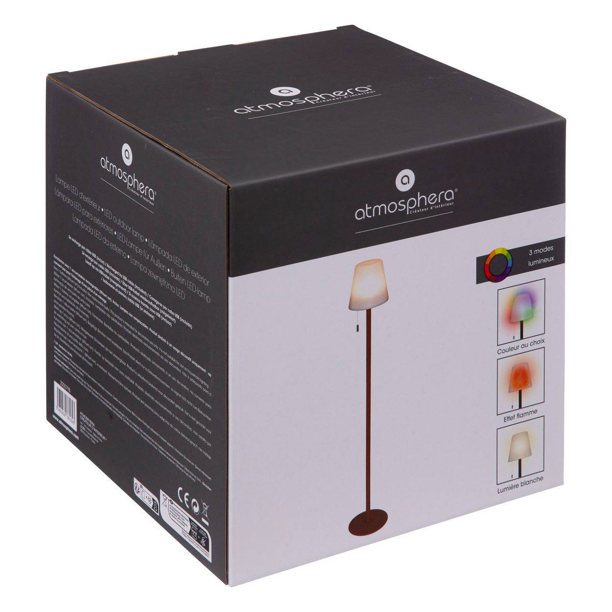 Atmosphera - Lampadaire extérieur "Zack" H108cm ambre ATMOSPHERA CREATEUR D'INTERIEUR - Imagen 2