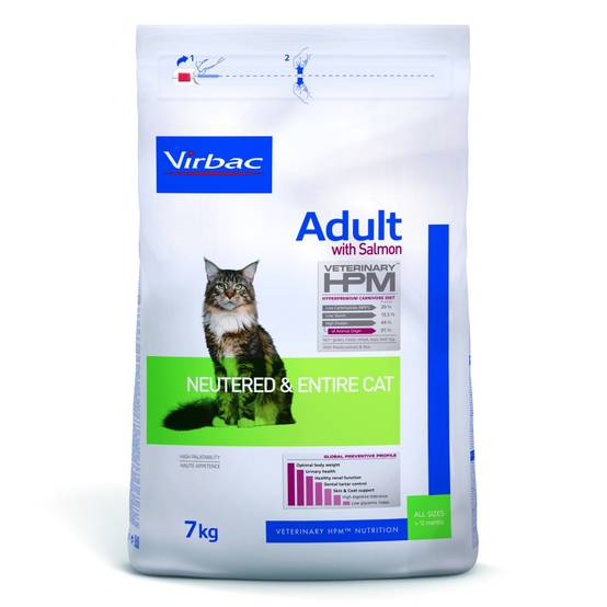 CROQUETTES CHAT VETERINARY HPM CAT ADULT NEUTERED & ENTIRE SAUMON - VIRBAC 3 kg - Image 2