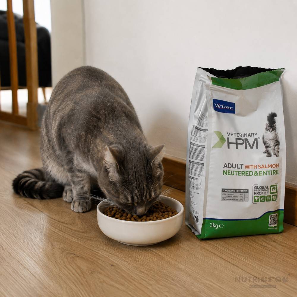 CROQUETTES CHAT VETERINARY HPM CAT ADULT NEUTERED & ENTIRE SAUMON - VIRBAC 3 kg - Image 6
