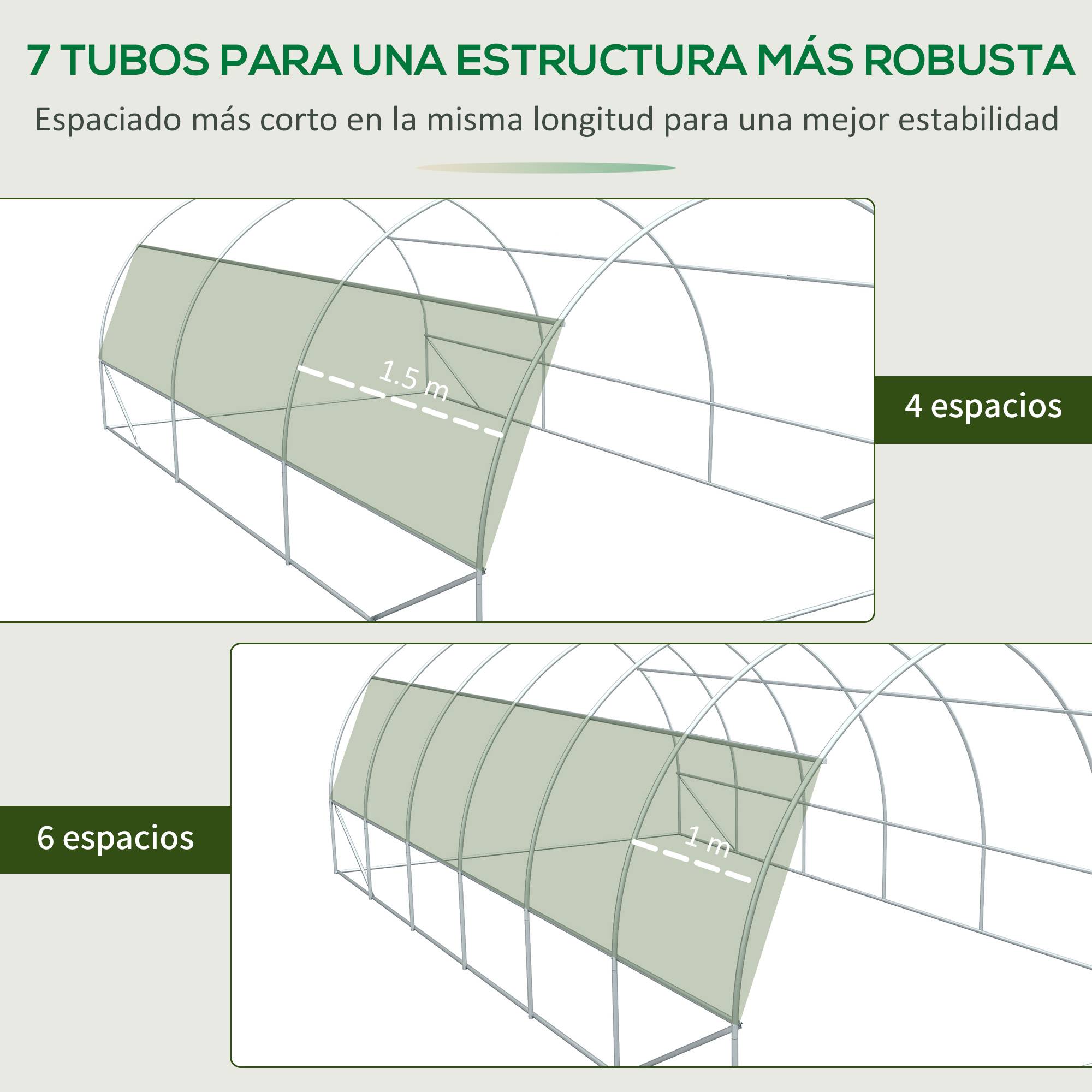 Serre de jardin tunnel 18m² en métal galvanisé et bâche PE 12 fenêtres 6x3x2 m Blanc - ComfortXL Outdoor Living - Image 10