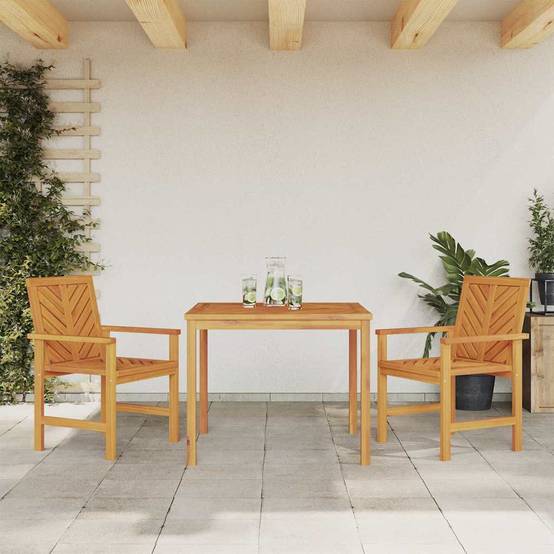 Ensemble de salle à manger jardin bois d'acacia huilé marron 90 x 90 x 74 cm (3 pièces) - PANGIVO - Image 4