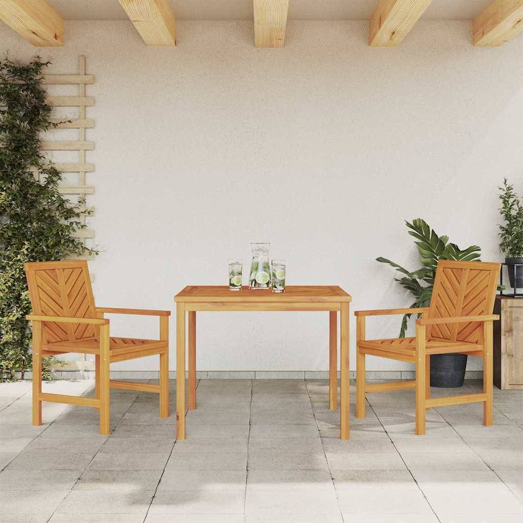 Ensemble de salle à manger jardin bois d'acacia huilé marron 90 x 90 x 74 cm (3 pièces) - PANGIVO - Image 4