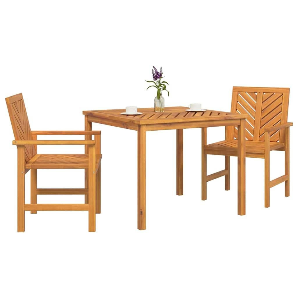 Ensemble de salle à manger jardin bois d'acacia huilé marron 90 x 90 x 74 cm (3 pièces) - PANGIVO - Image 3