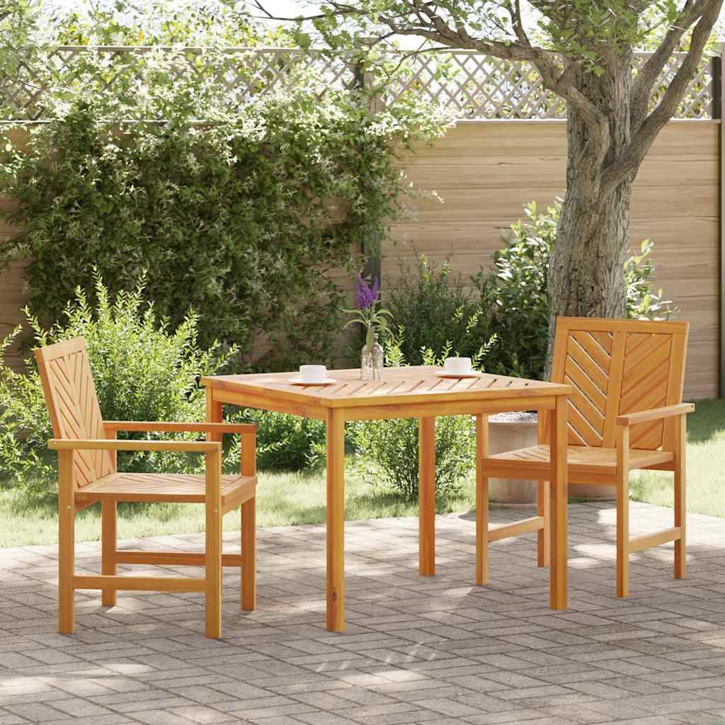Ensemble de salle à manger jardin bois d'acacia huilé marron 90 x 90 x 74 cm (3 pièces) - PANGIVO - Image 1