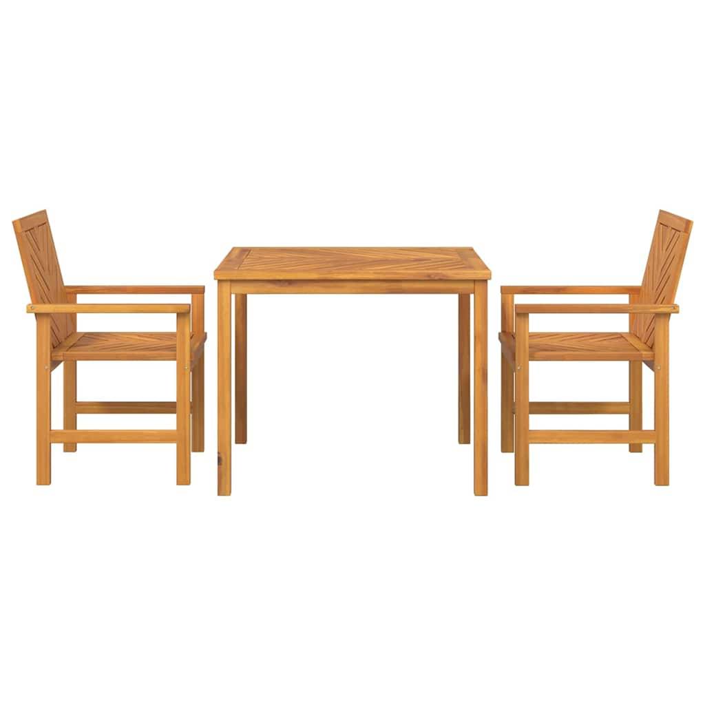 Ensemble de salle à manger jardin bois d'acacia huilé marron 90 x 90 x 74 cm (3 pièces) - PANGIVO - Image 7