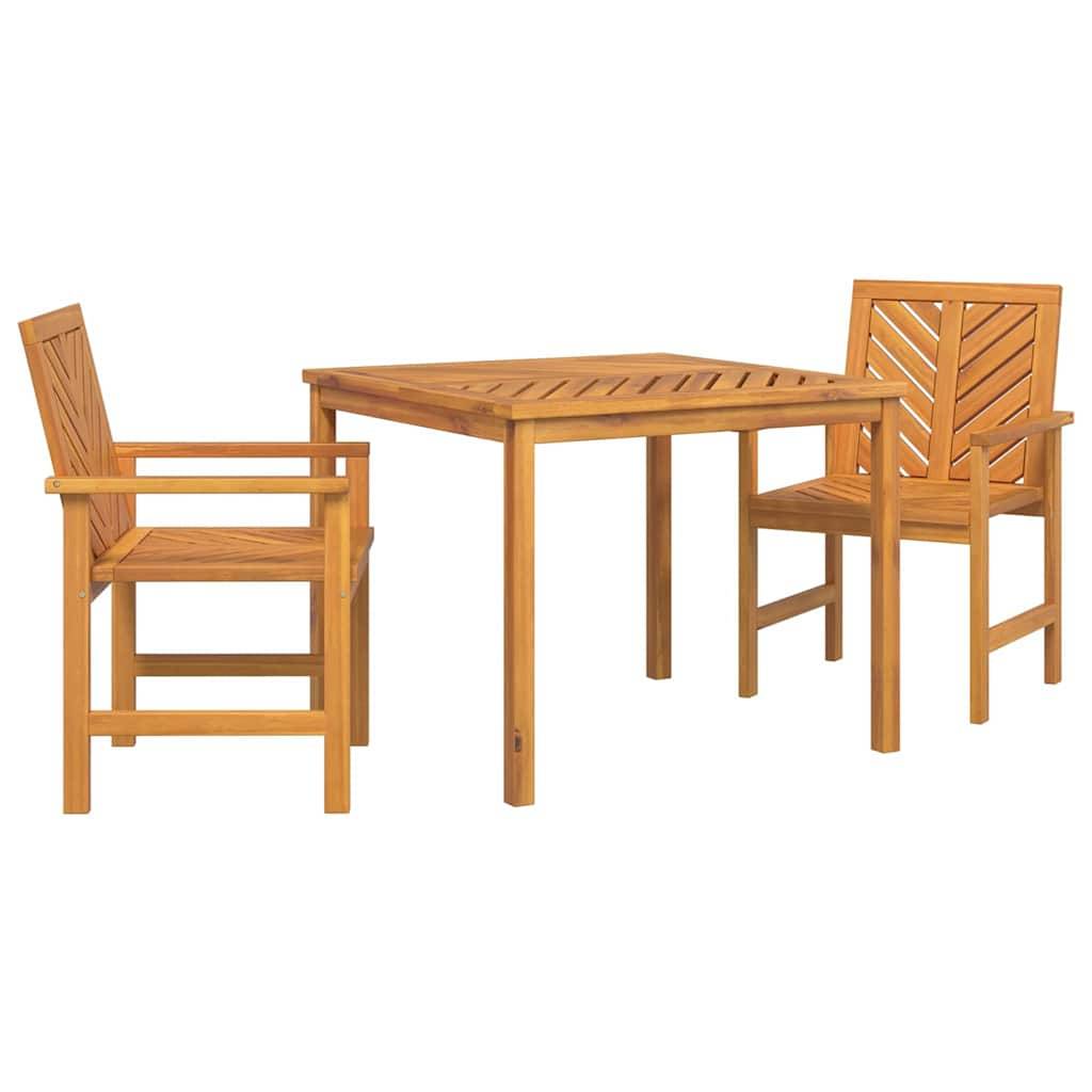 Ensemble de salle à manger jardin bois d'acacia huilé marron 90 x 90 x 74 cm (3 pièces) - PANGIVO - Image 2