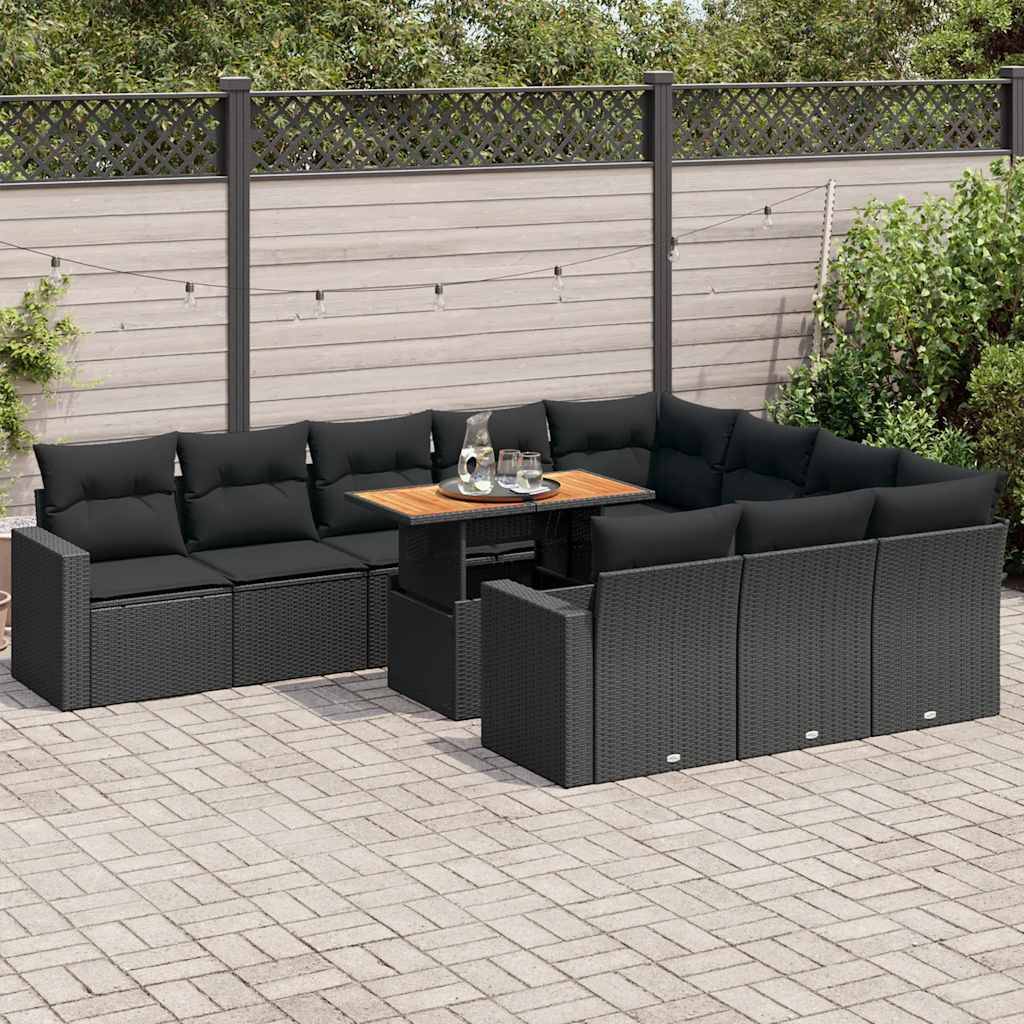 ComfortXL - Salon de jardin 11 pcs noir résine tressée avec table-haute réglable et rangement modulable – ComfortXL Outdoor Living - Image 1