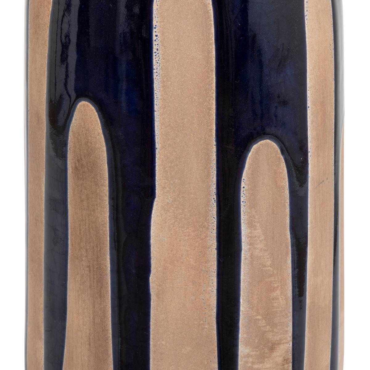 Atmosphera - Vase en céramqiue Bleu foncé et Beige design moderne H 40 cm - Imagen 2