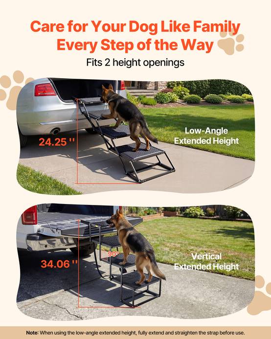 Vevor - VEVOR Escalier pour Chien Voiture 4 Marches pour Chien Pliables Charge 113,4 kg - Image 2