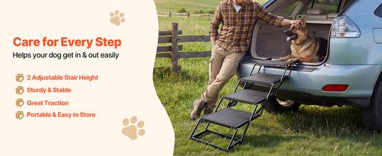 Vevor - VEVOR Escalier pour Chien Voiture 4 Marches pour Chien Pliables Charge 113,4 kg - Image 9